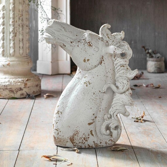 Sculpture Stallion Silhouette Pitted Finish Equestrian Style Home Decor