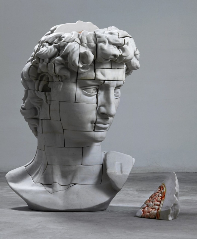 Sculpture Surrealist Classical Bust Anatomical Interior Stone Like