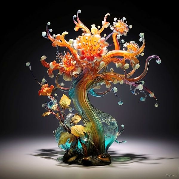 Sculpture, Twisted Glass Form, Contemporary, Polished