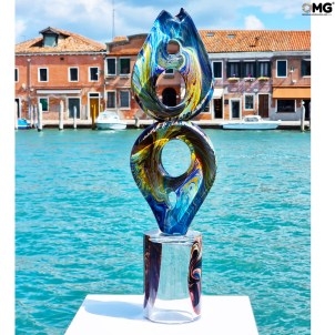 Sculpture, Vertical Twist with Chalcedony Glass Effect