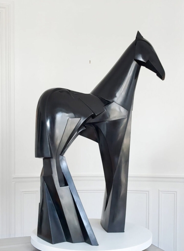 Sculpture Voluminous Silhouette Polished Bronze Contemporary Animal