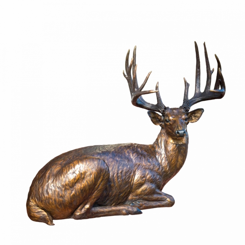 Sculpture Wildlife Theme Bronze Patina Outdoor Statuary Life Size Garden Art