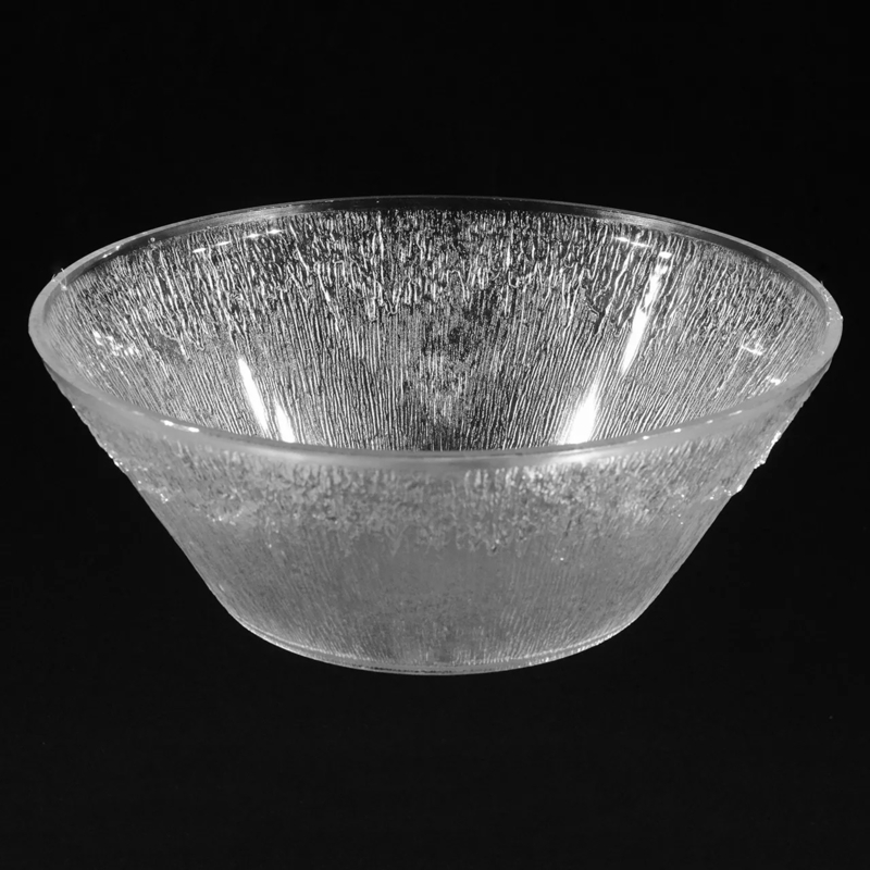 Serving Bowl Clear Plastic Crystal Cut Scalloped Rim Large Capacity