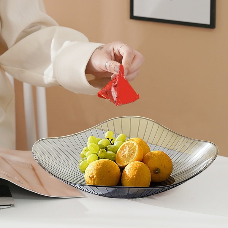 Serving Bowl Clear Plastic Hammered Texture Round Party Serveware