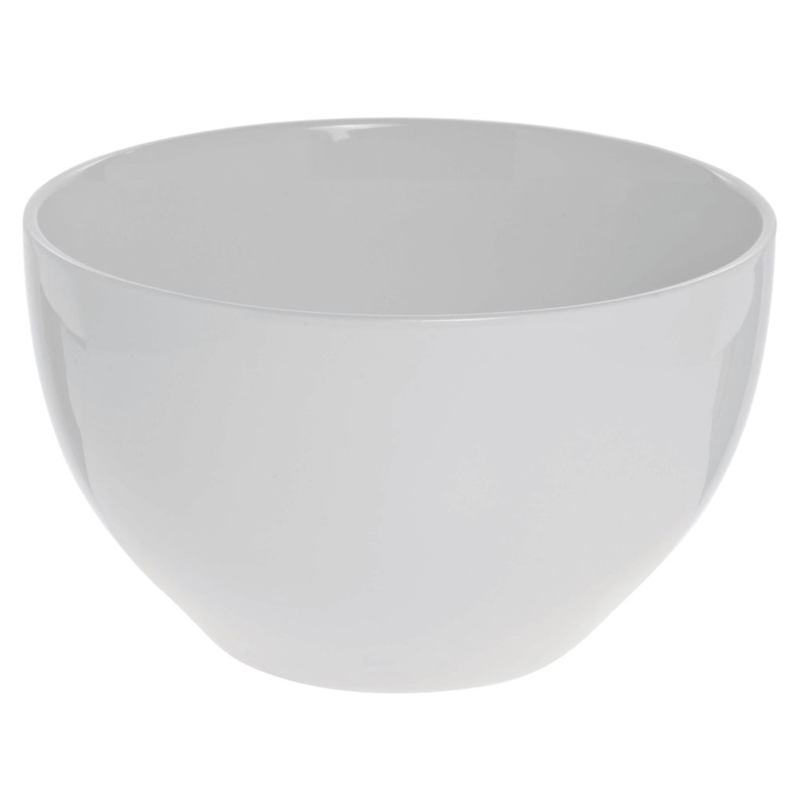 Serving Bowl Conical Shape Glossy White Porcelain Tapered Minimalist