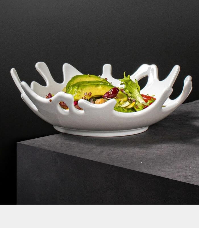 Serving Bowl, Farmhouse Style Shallow Form, Rustic Tabletop Decor