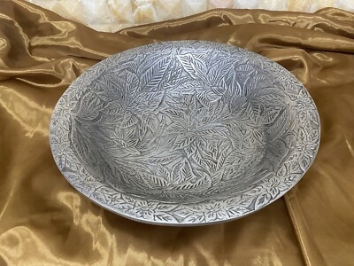 Serving Bowl Hand Wrought Hammered Polished Metal Artisan Serveware