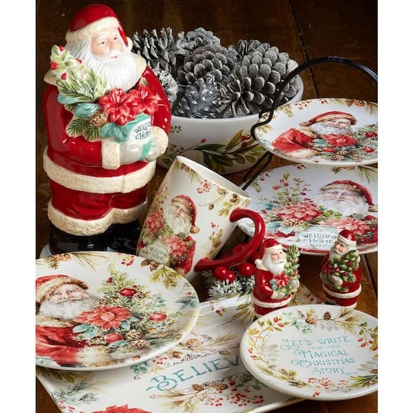Serving Bowl, Horse Drawn Sleigh Motif, Festive Winter Village