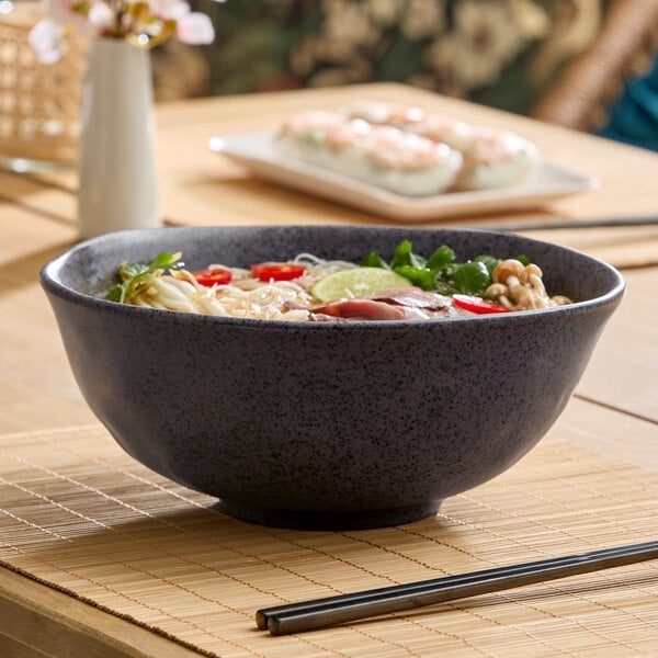 Serving Bowl Matte Black Finish Soft Square Shallow Minimalist Display