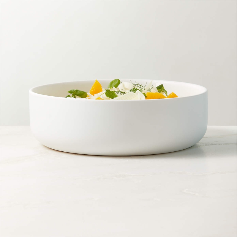 Serving Bowl Matte White Low Profile Minimalist Dish