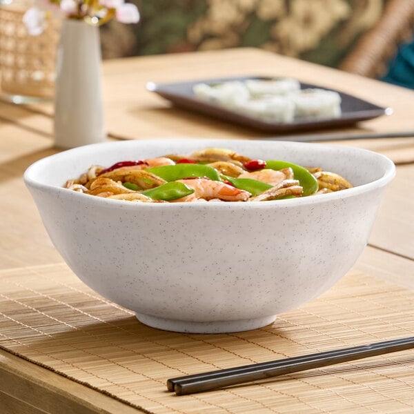 Serving Bowl Organic Rim Matte Glaze Ceramic-Like Low Profile Set
