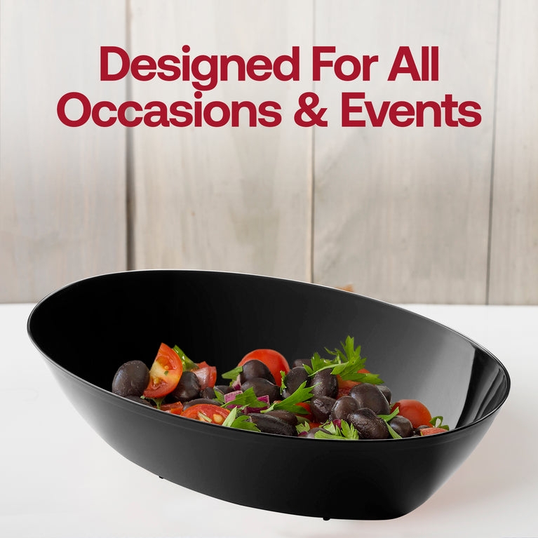 Serving Bowl Oval Shape Flared Rim Stackable Oval Plastic Dinnerware