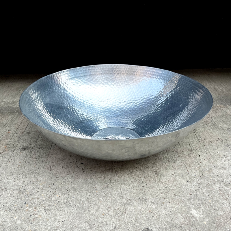 Serving Bowl Oversized Hammered Charcoal Iron Industrial Rustic