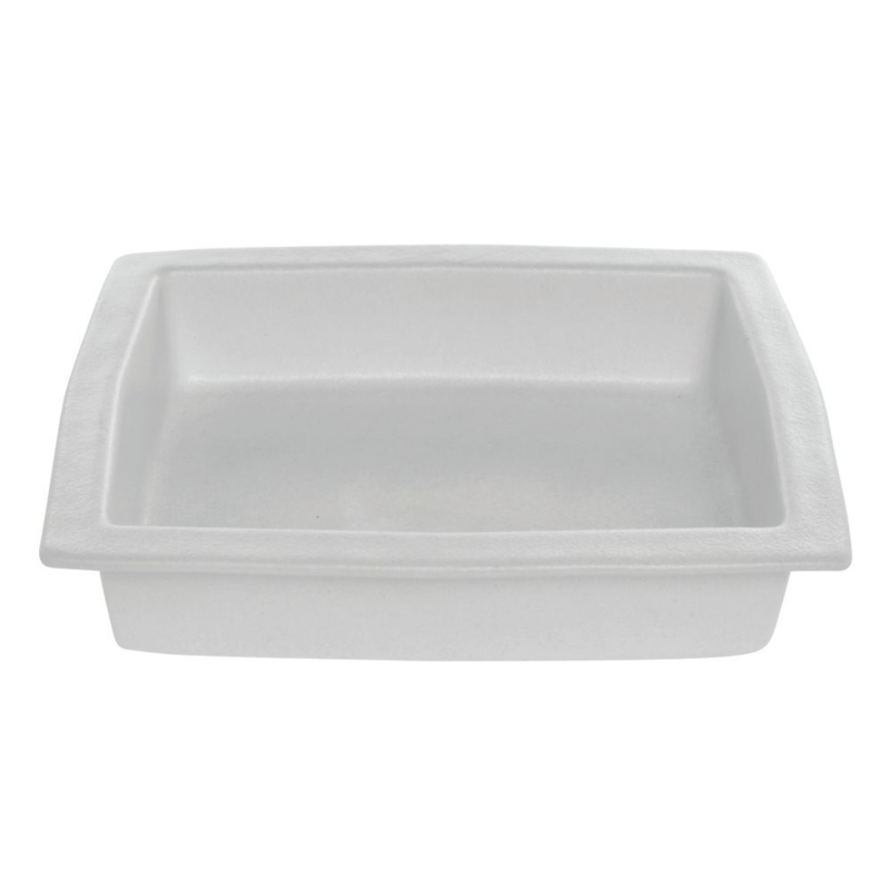 Serving Bowl Rectangular White Matte Modern Minimalist Buffet