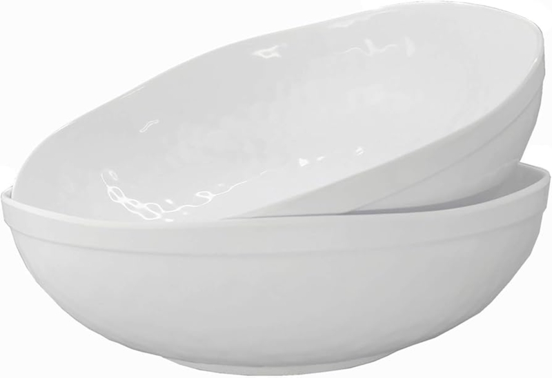 Serving Bowl Set, 12 Inch Break Resistant White Melamine