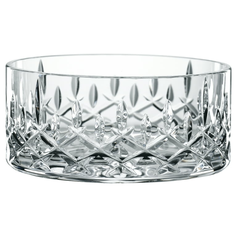 Serving Bowl Set of 2 Crystal Diamond Cut Flared Rim Round