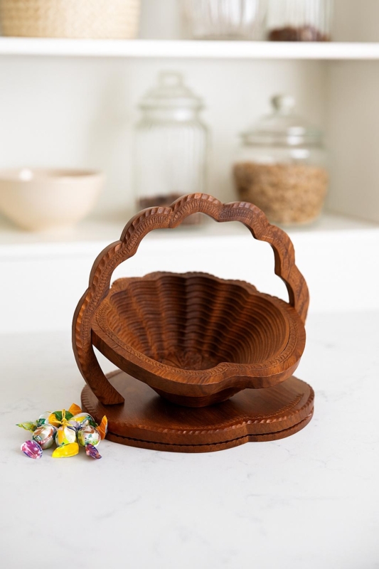 Serving Bowl, Shallow Artisanal Form, Organic Modern Kitchenware Styling