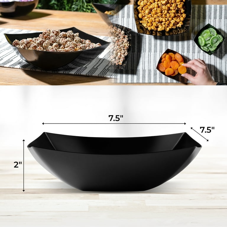 Serving Bowl Square Silhouette Satin Finish Sloped Modern Styling