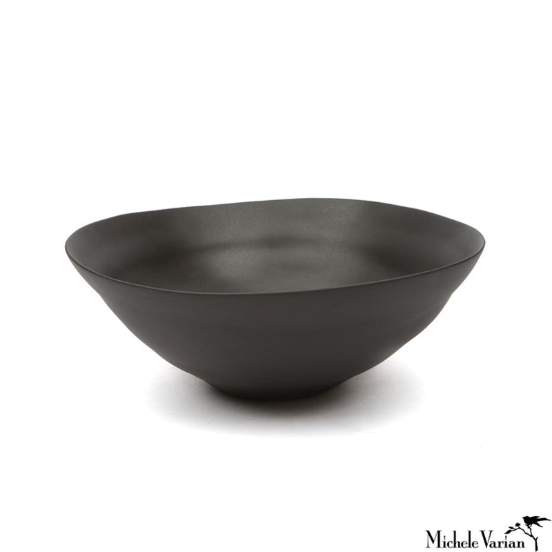 Serving Bowl Wide Flat Rim Shallow Organic Tabletop Centerpiece