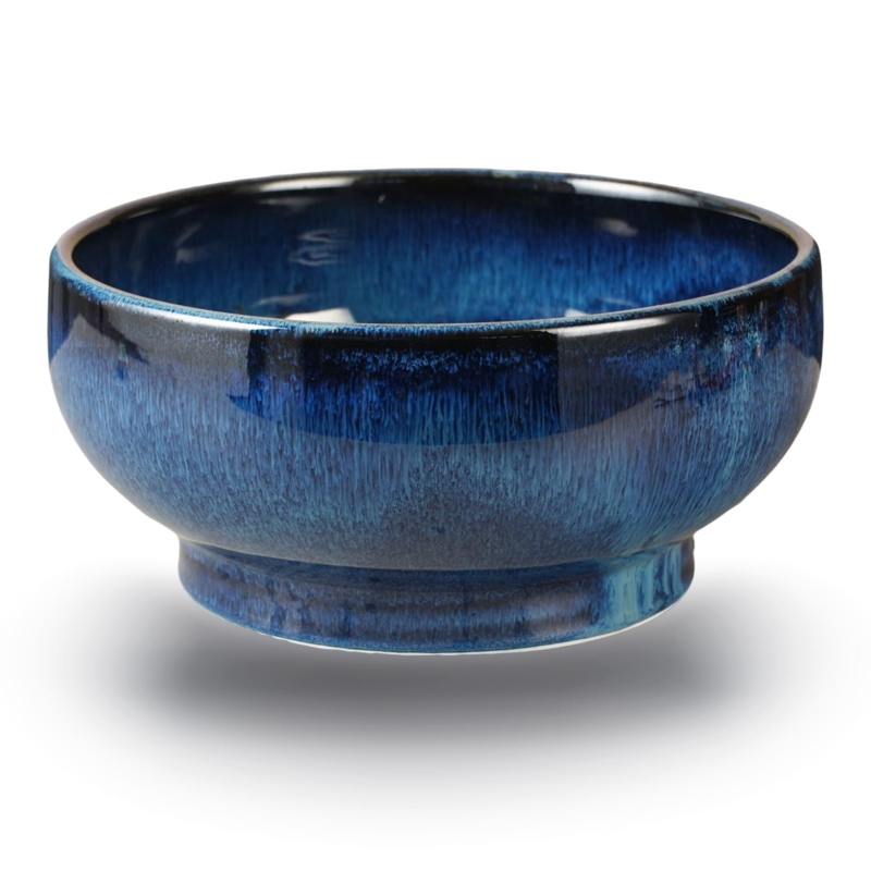 Serving Bowl with Starry Glaze and Pedestal Base for Entertaining