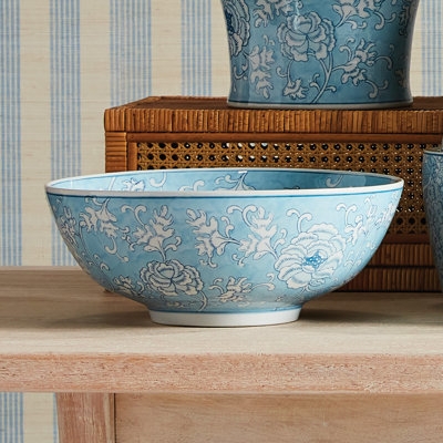 Serving Bowl with Undulating Edge, Matte Lotus Shape