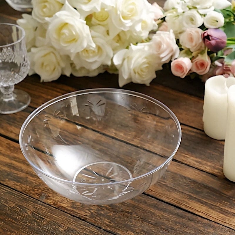 Serving Bowls: Minimalist Stackable Clear Plastic Party Dishes