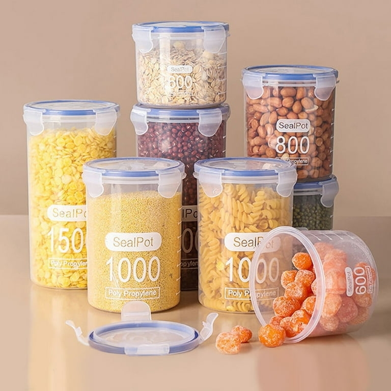 Set of Airtight Food Storage Containers Uniform Black Lids Stackable