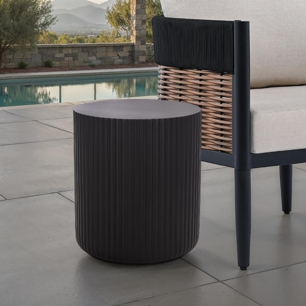 Side Table Wood Toned Lattice Top X-Frame Square Patio Accent
