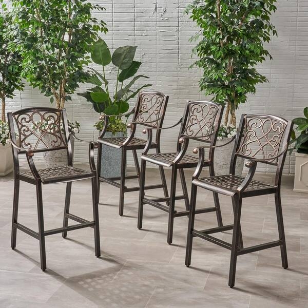 Silver Metal Bar Stool Light Wood Slatted Seat Industrial