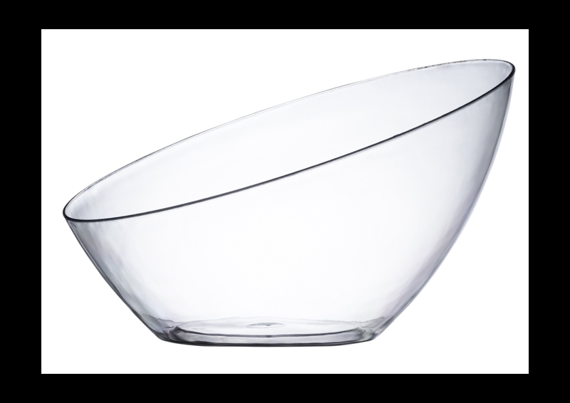 Slanted Top Serving Bowl Angled Rim Deep Basin Modern Party Salad