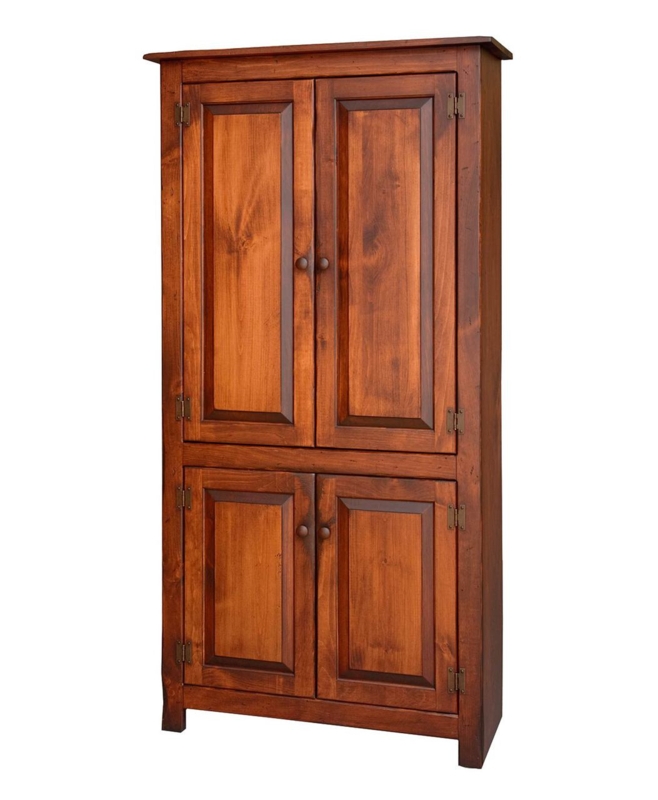 Slim Pantry Cabinet in Heavily Distressed Espresso Primitive Finish