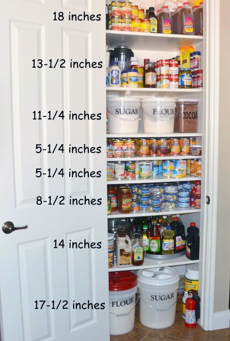 Small Reach-In Pantry Shelving with Wood Planks & Labeled Bins