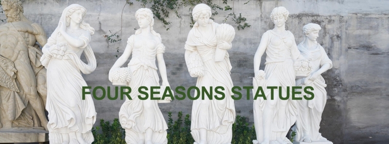 Smooth Matte Garden Statue Set with Classical Draped Garments