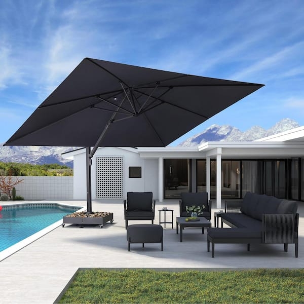 Solar LED Cantilever Umbrella Double Vented Top