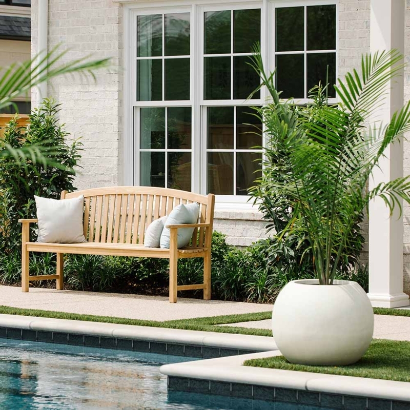 Sphere Planter Modern Ivory Patio Decor Matte Stone Finish Minimalist
