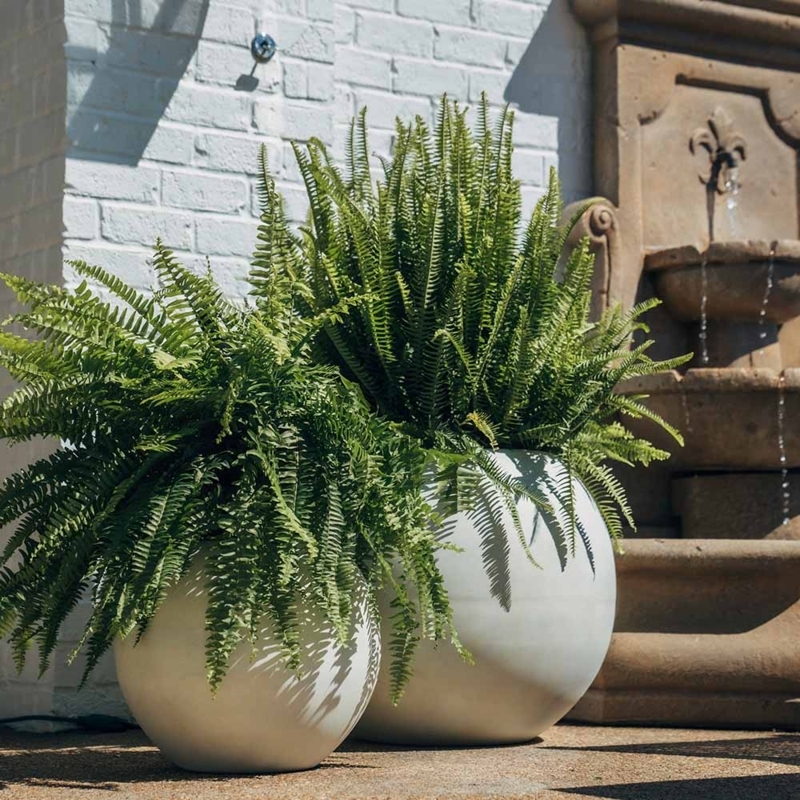 Sphere Planter Spherical Garden Pot Styling Distressed Matte Stone-Look
