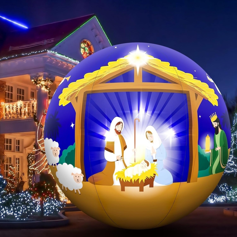 Spherical Holiday Inflatable Nativity Scene Outdoor Decor