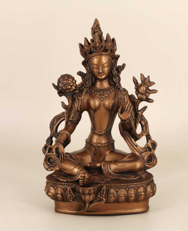 Spiritual Statue of Deity on Ornate Lotus Base