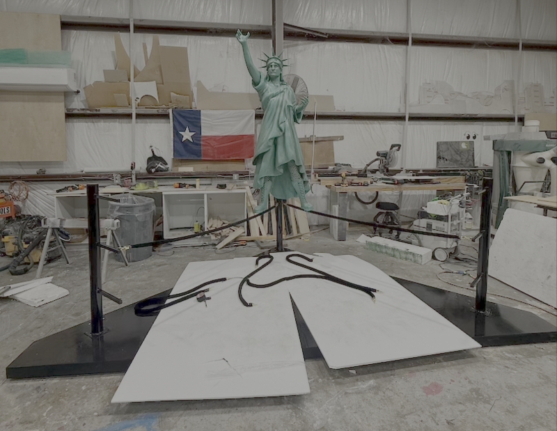 Sports Themed Sculpture, Statue of Liberty with Jersey Construction.