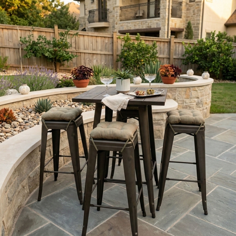 Square Bar Stool Cushion With Tie Back Attachment Sand