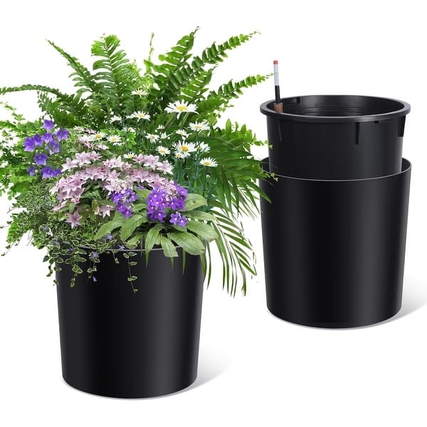 Square Planter Tall Profile Charcoal Finish Matte Modern Ribbed Texture