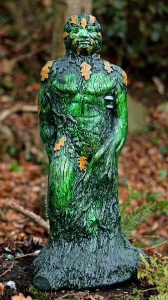 Standing Statue Full Body Intricate Foliage Texture Layered Leaves
