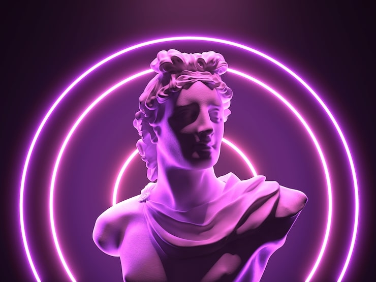 Statue Bust Classical Male Subject Matte Pop Art Decor