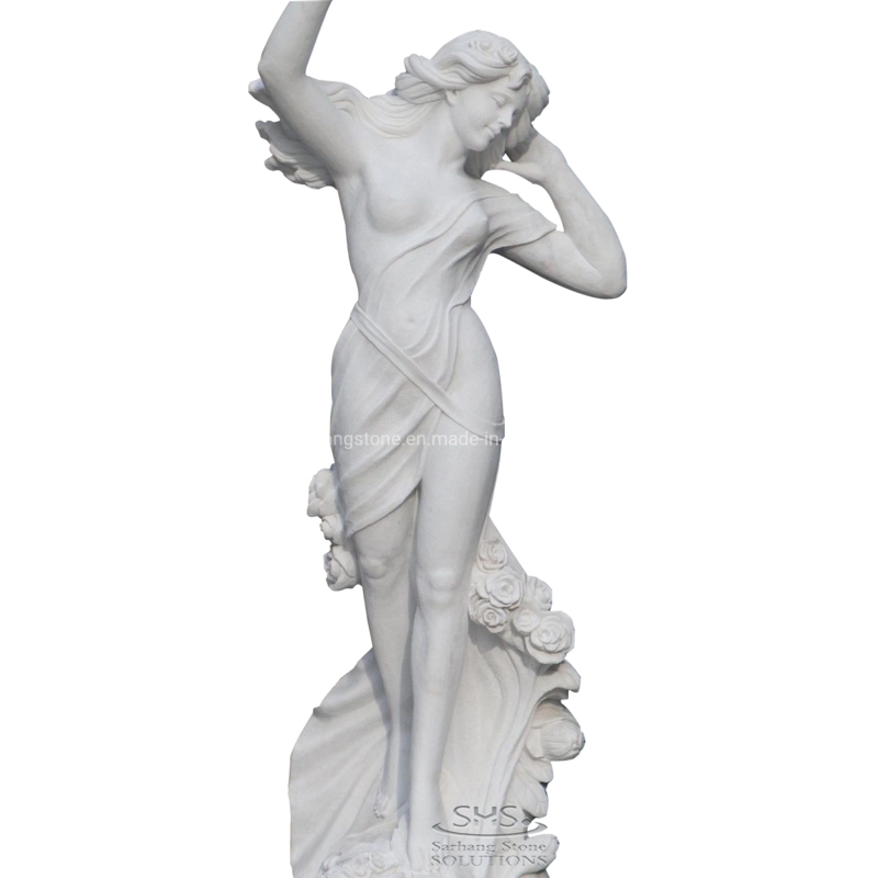 Statue Classical Drapery Stone Life Size Female Figure Sculpture