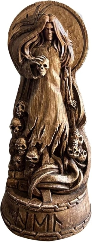 Statue, Dual Flesh Skeletal Design, Gothic Goddess Shelf Figurine