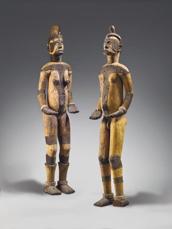 Statue Global Tribal Art Wood Stylized Proportions Elongated