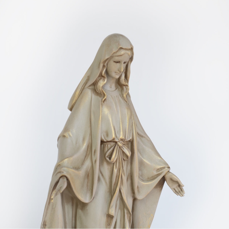Statue Minimalist Catholic Home Accents, Outstretched Hands Veiled Head