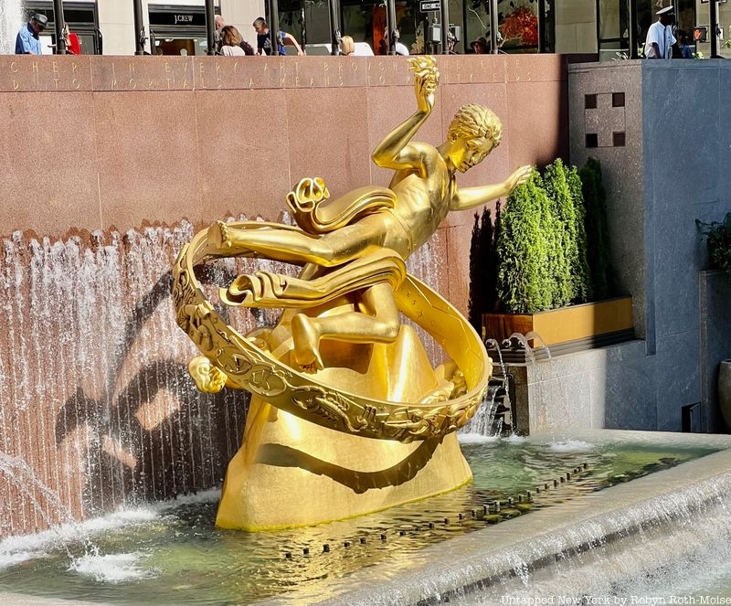 Statue of Gilded Bronze Floating Figure with Integrated Fountain Feature