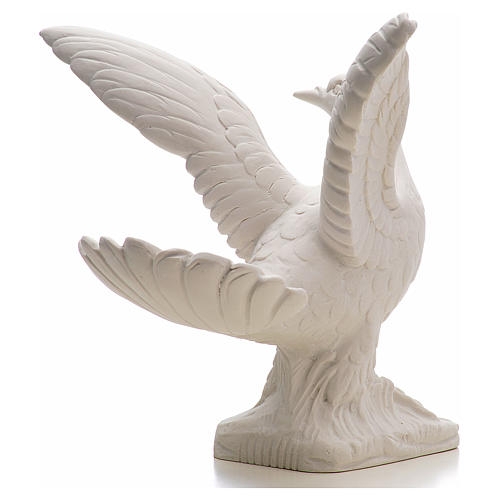Statue Off-White Composite Marble Matte Outstretched Wings Base