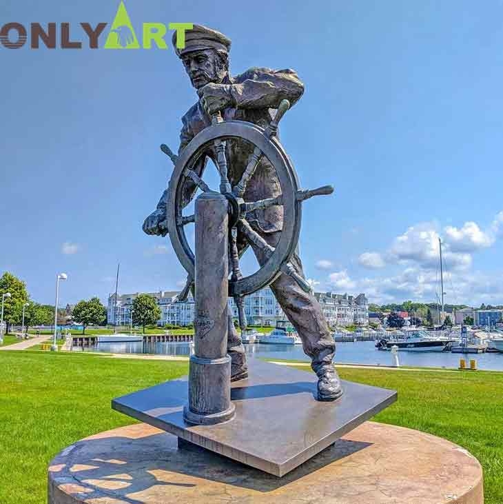 Statue Sea Captain Vibrant Yellow Slicker Large Scale Whimsical